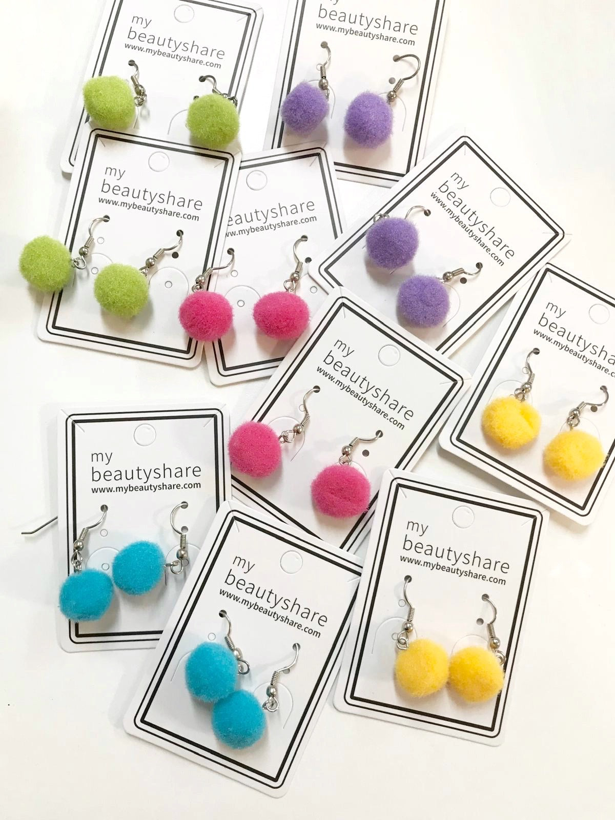 Fancy Pom Pom Drop Earrings