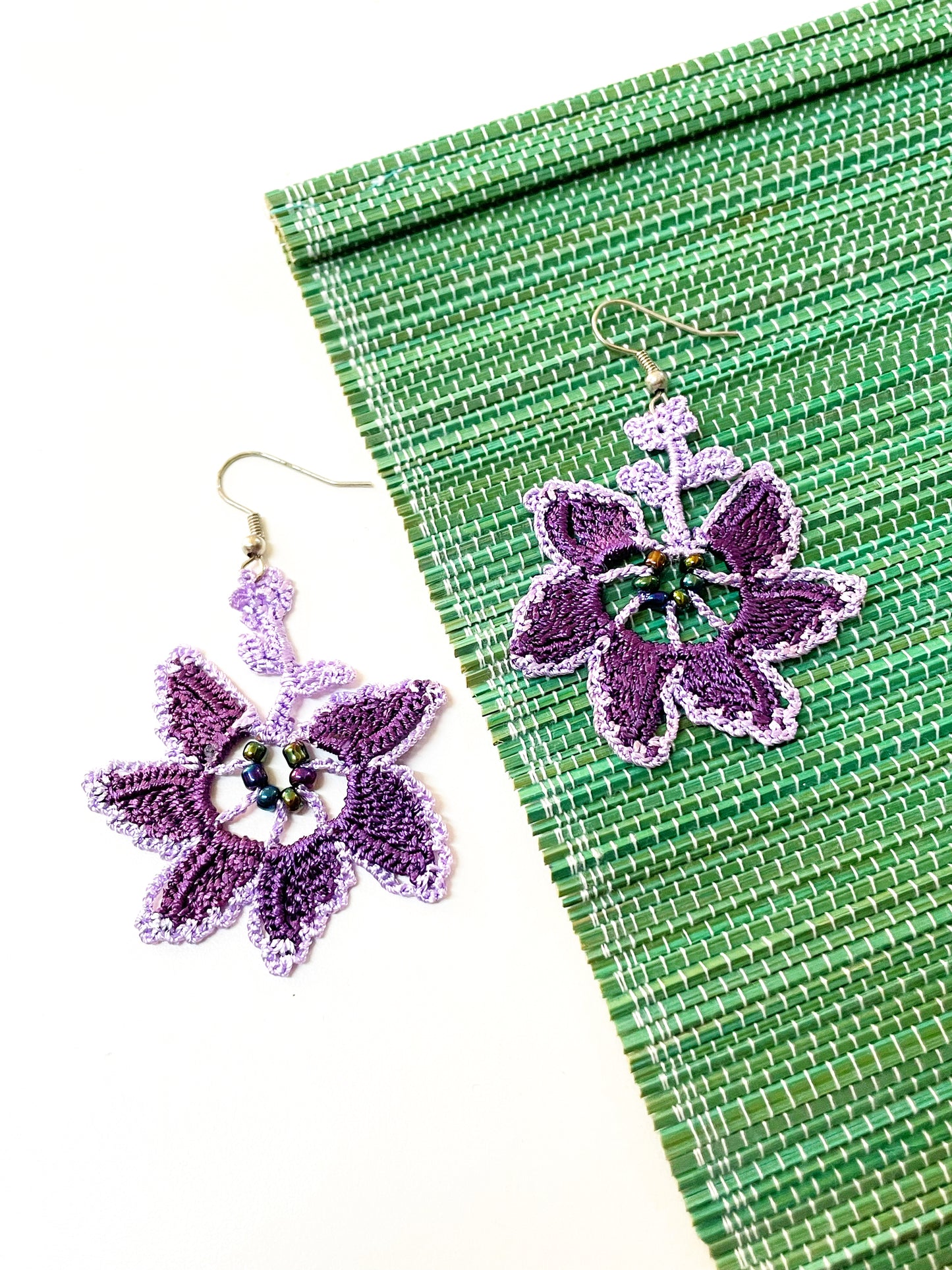 Turkey Oya Needle Lace Crochet Earrings 土耳其手工蕾絲針織耳環