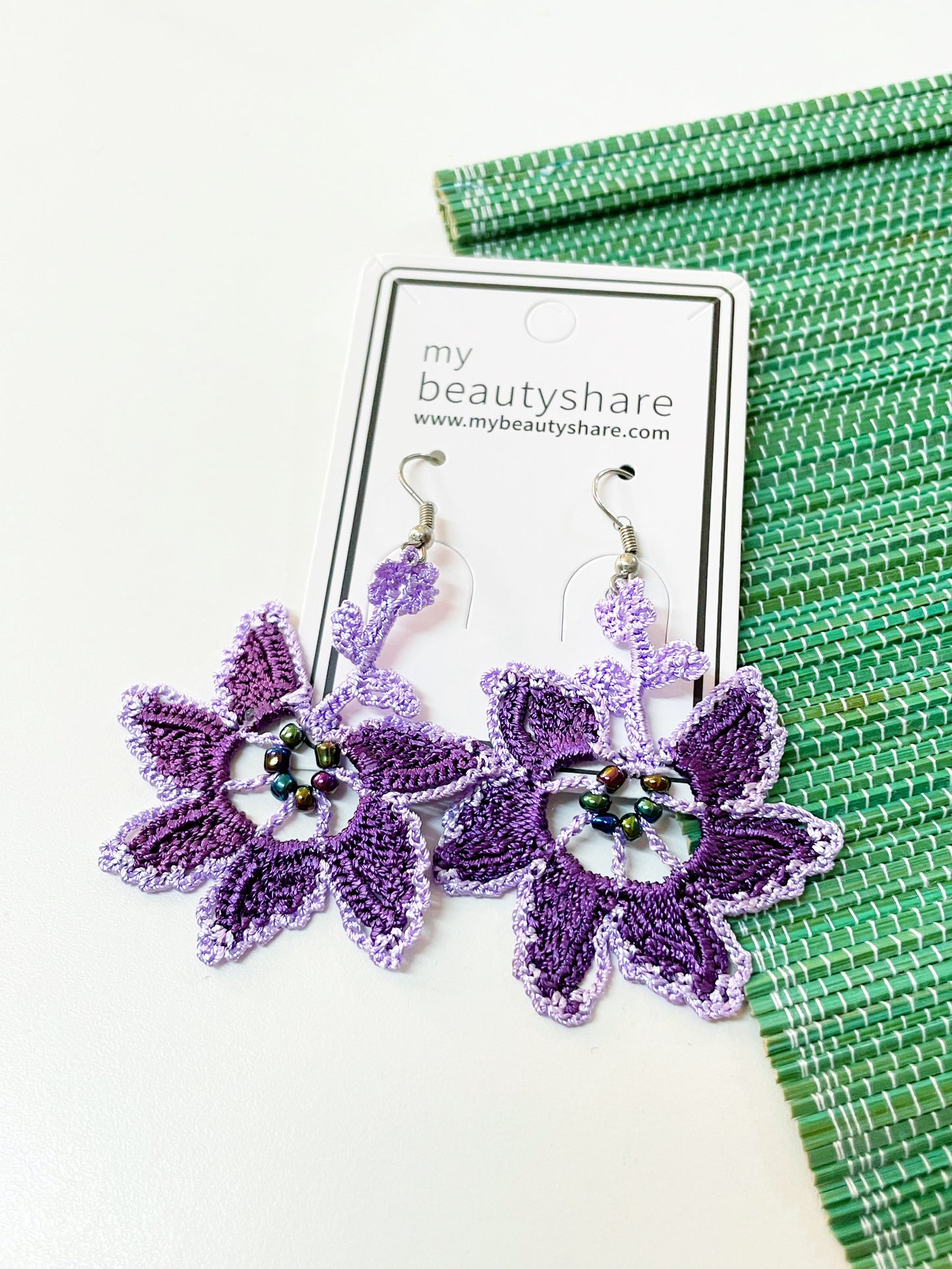 Turkey Oya Needle Lace Crochet Earrings 土耳其手工蕾絲針織耳環
