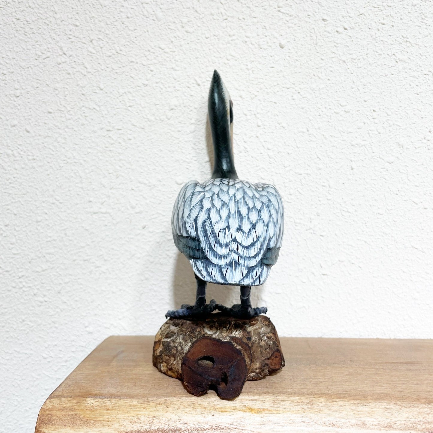 Painted Wooden Grey Pelican