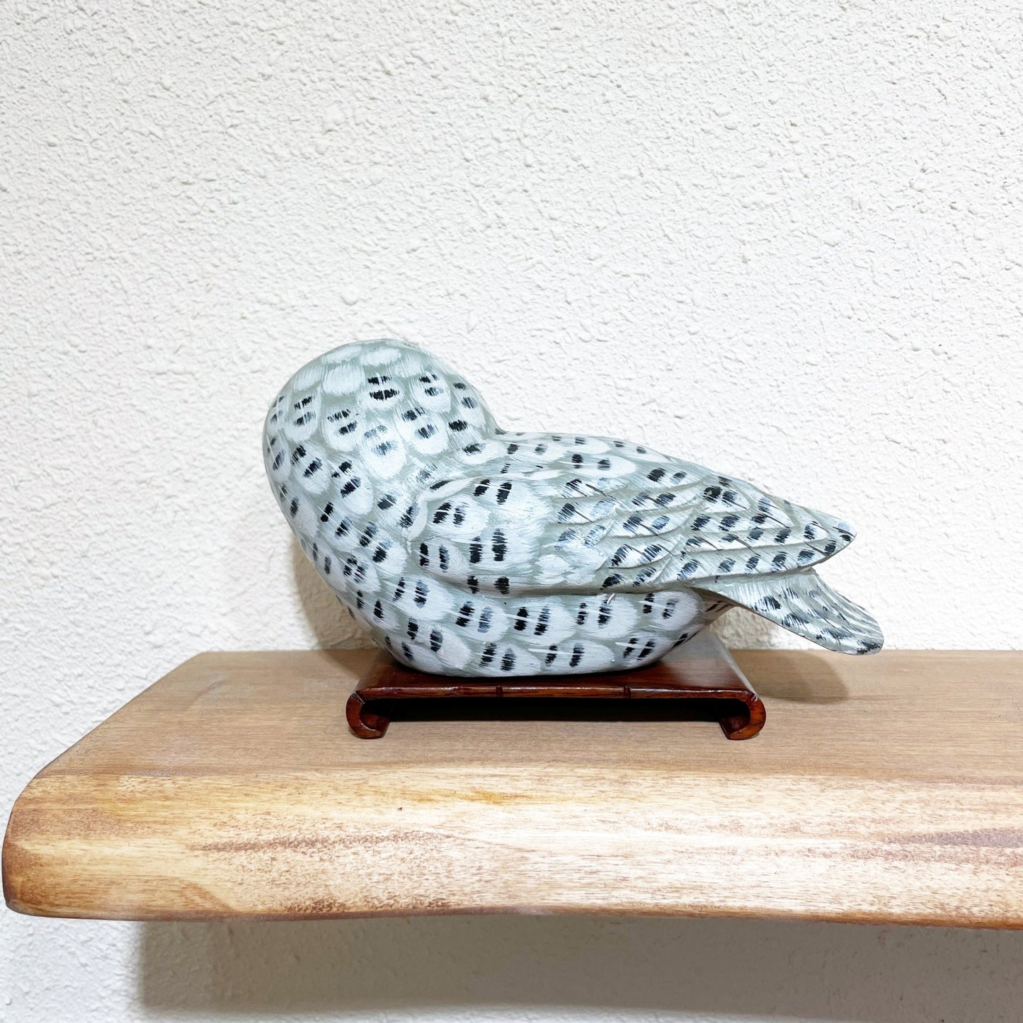 Painted Wooden Snowy Owl