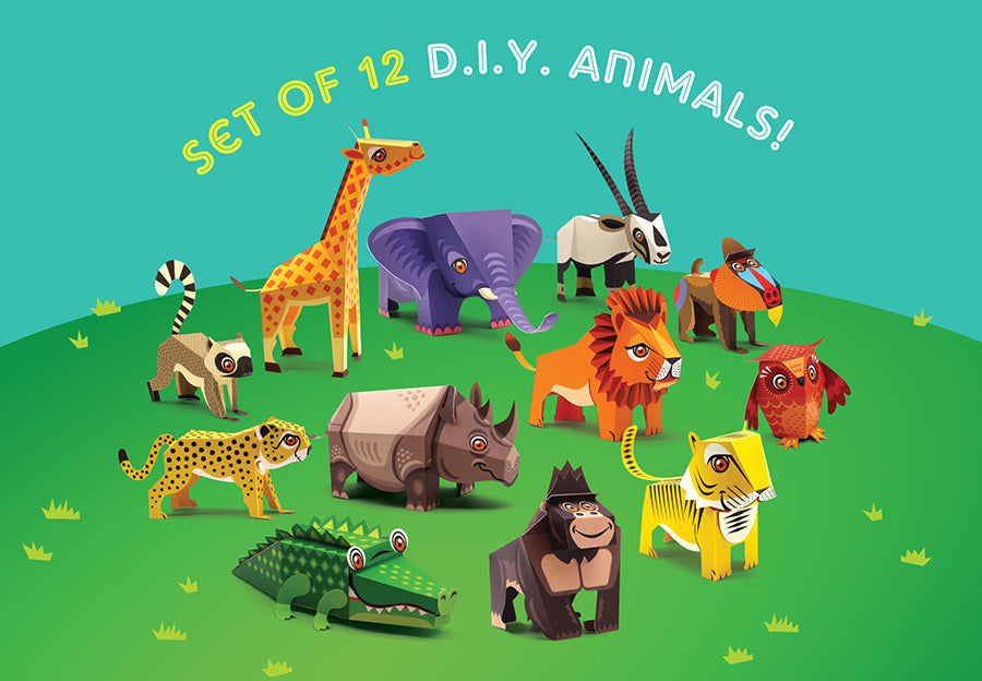 DIY Mini Arabian Oryx Educational Papercraft Kit DIY紙製迷你阿拉伯大羚羊教學模型套材
