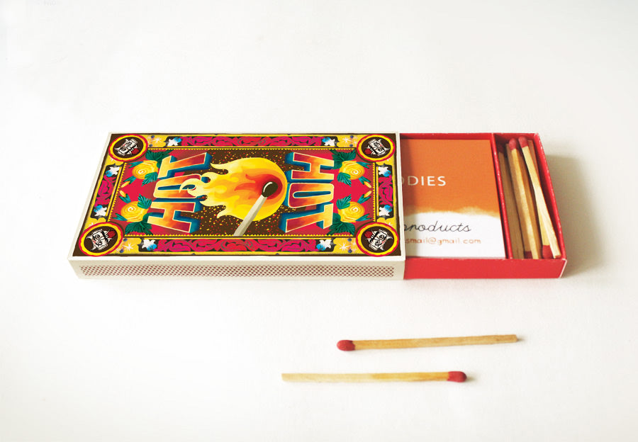 DIY Matchbox Business Card Holder: HOT DIY火柴盒名片盒(圖案:熾熱)