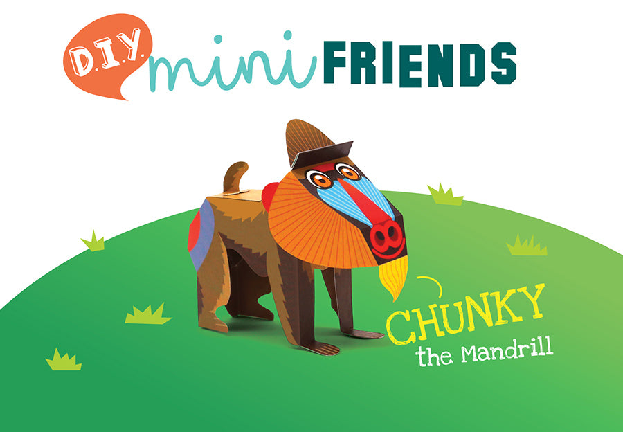 DIY Mini Mandrill Educational Papercraft Kit DIY紙製迷你山魈教學模型套材