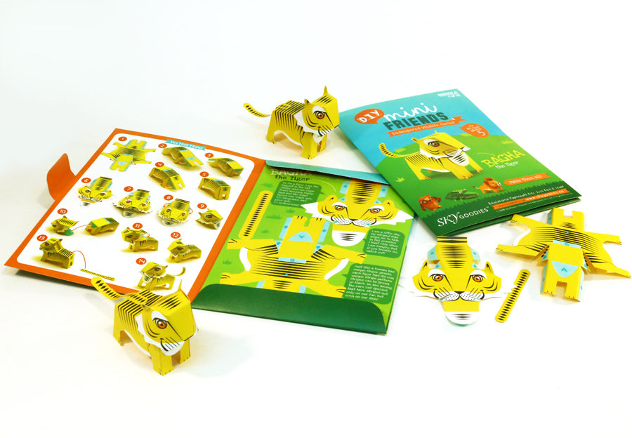 DIY Mini Tiger Educational Papercraft Kit DIY紙製迷你老虎教學模型套材