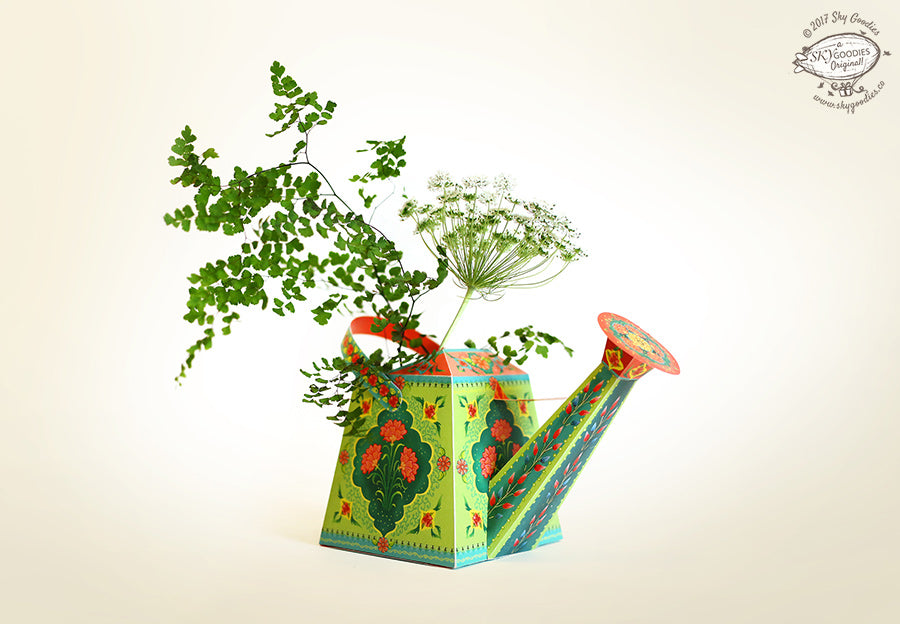 DIY Watering Can Vase / Pen Holder DIY紙製花瓶 / 筆筒裝飾模型