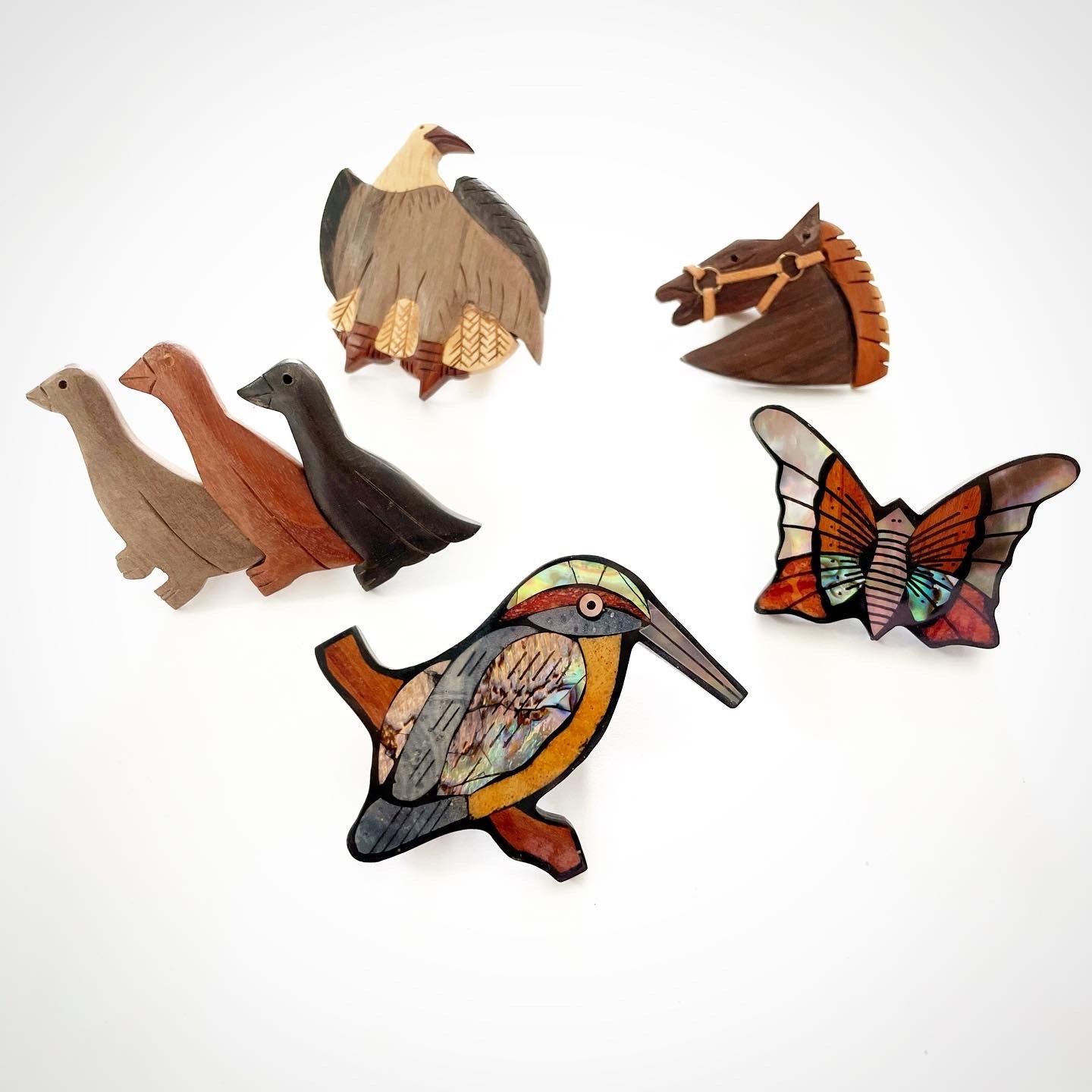 Wooden Scarf Ring (Three Penguins) 木製絲巾扣 (三隻企鵝)