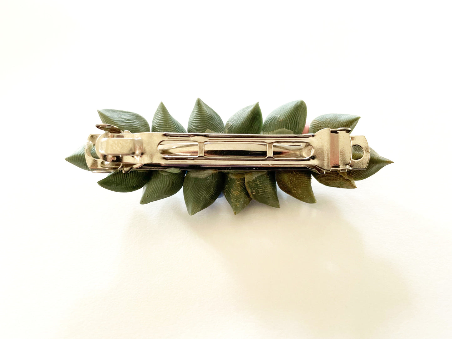 Polymer Clay Hair Barrette - Baby Lavender Blue Rose & Fillers 手工陶瓷軟土髮夾