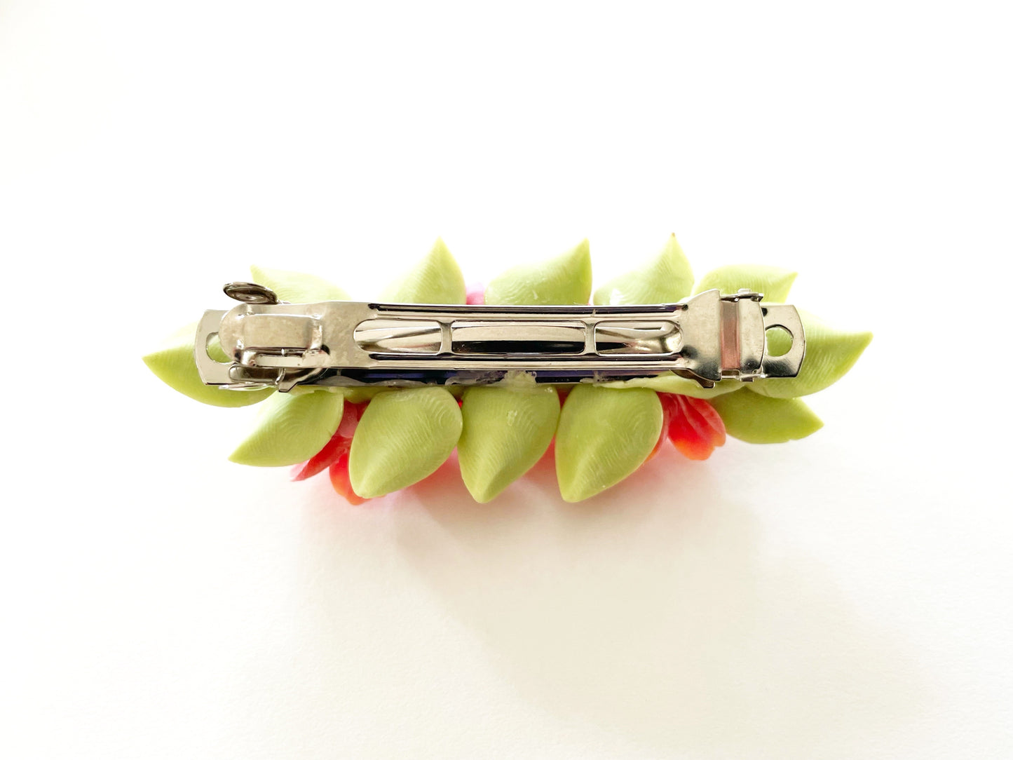 Polymer Clay Hair Barrette - Amaryllis Blossom 手工陶瓷軟土髮夾