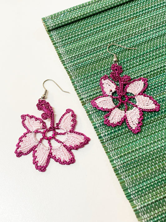 Turkey Oya Needle Lace Crochet Earrings 土耳其手工蕾絲針織耳環