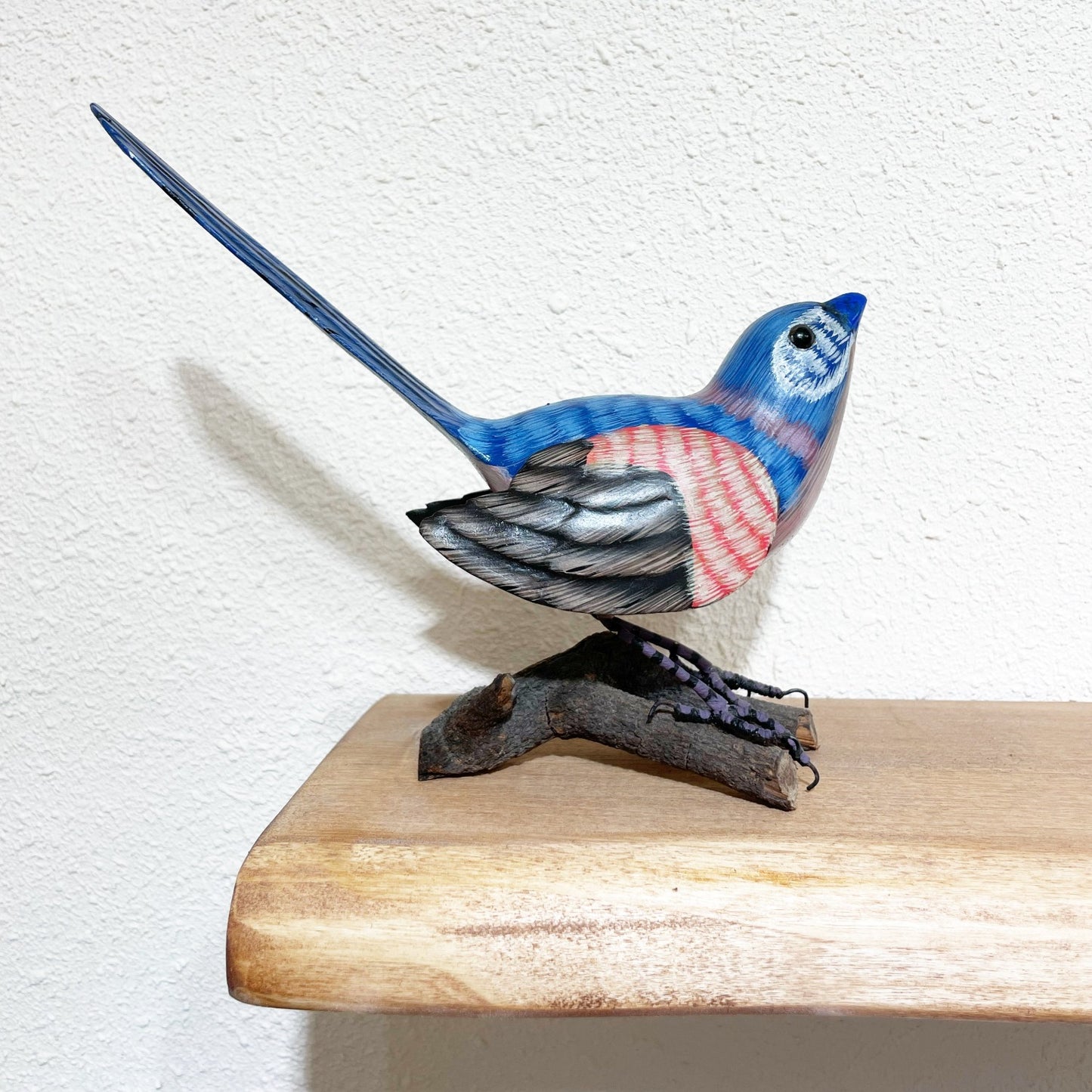 Painted Wooden Robin Bird 彩繪木雕 (知更鳥)