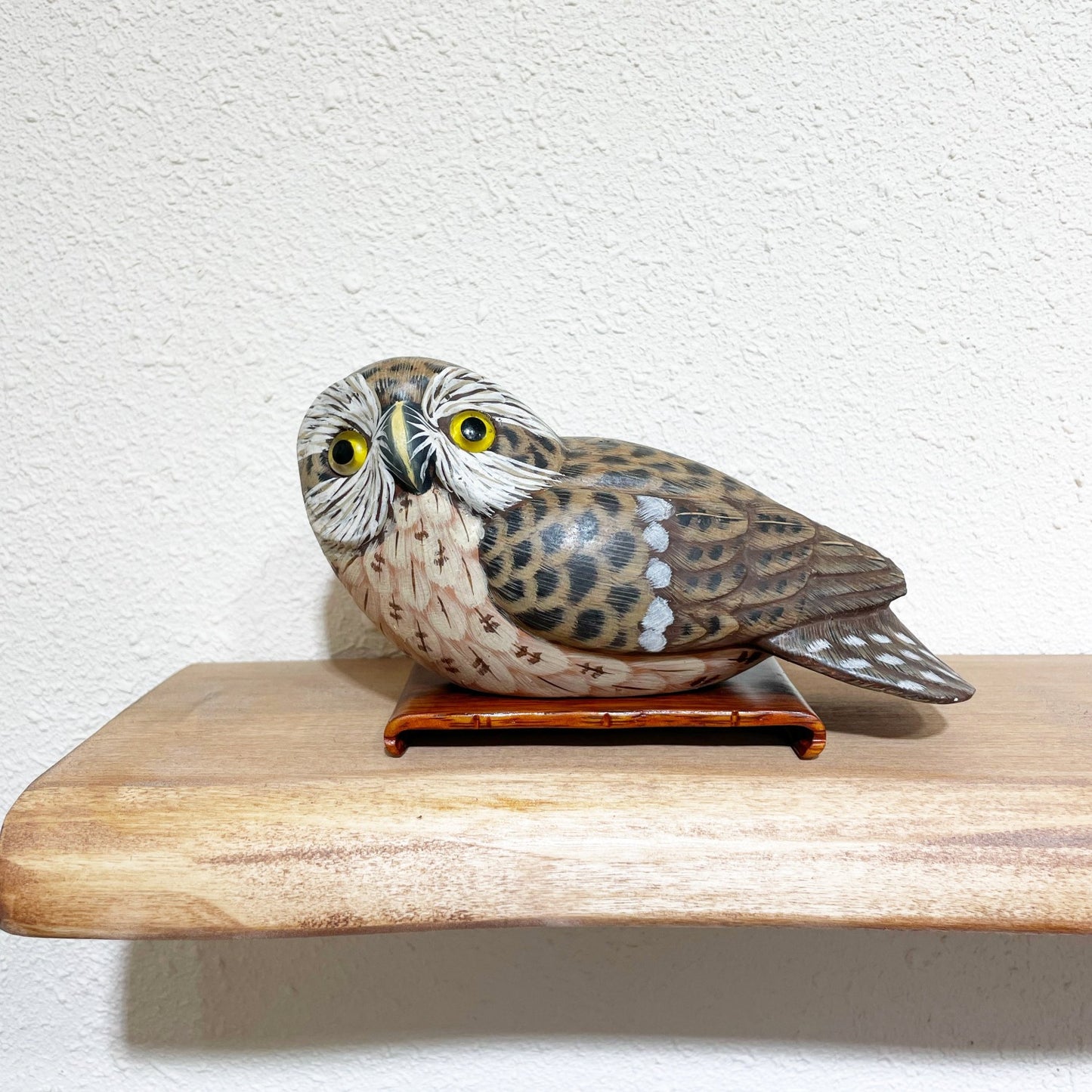 Painted Wooden Owl Baby 彩繪木雕 (貓頭鷹寶寶)