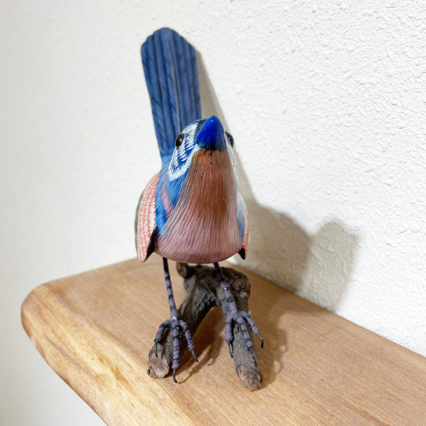 Painted Wooden Robin Bird