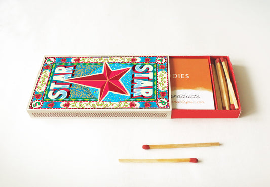 DIY Matchbox Business Card Holder: STAR DIY火柴盒名片盒（圖案：星星）