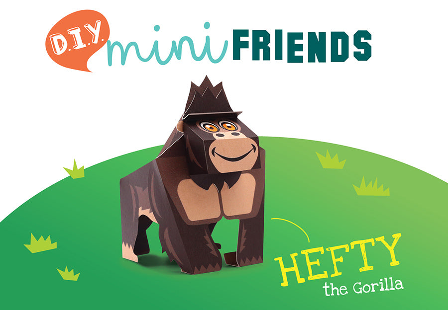DIY Mini Gorilla Educational Papercraft Kit DIY紙製迷你大猩猩教學模型套材