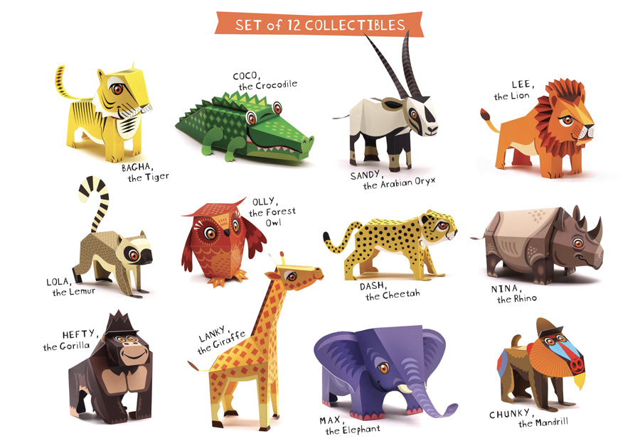DIY Mini Crocodile Educational Papercraft Kit DIY紙製迷你鱷魚教學模型套材