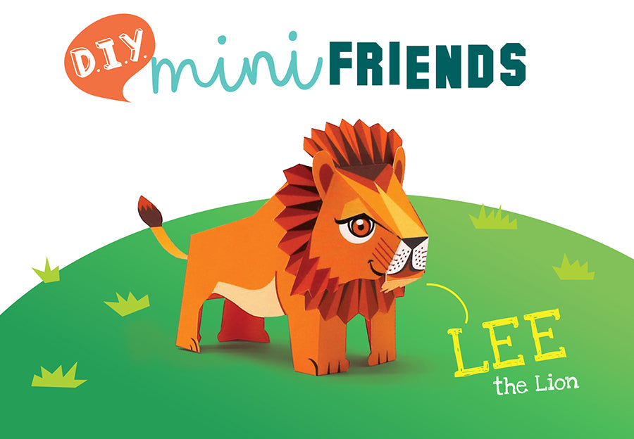 DIY Mini Lion Educational Papercraft Kit DIY紙製迷你獅子教學模型套材