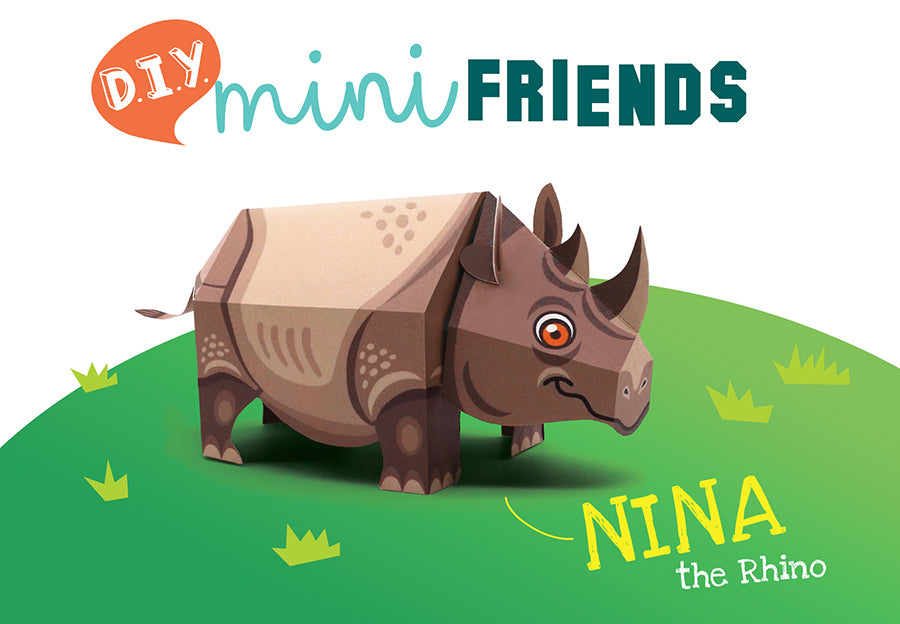 DIY Mini Rhino Educational Papercraft Kit DIY紙製迷你犀牛教學模型套材