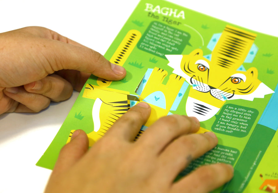 DIY Mini Tiger Educational Papercraft Kit DIY紙製迷你老虎教學模型套材