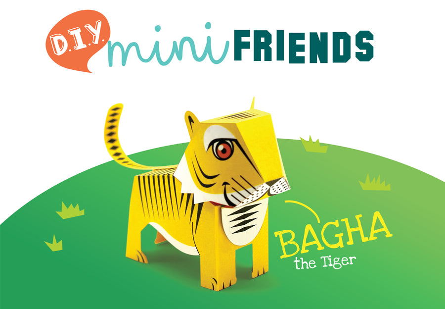 DIY Mini Tiger Educational Papercraft Kit DIY紙製迷你老虎教學模型套材