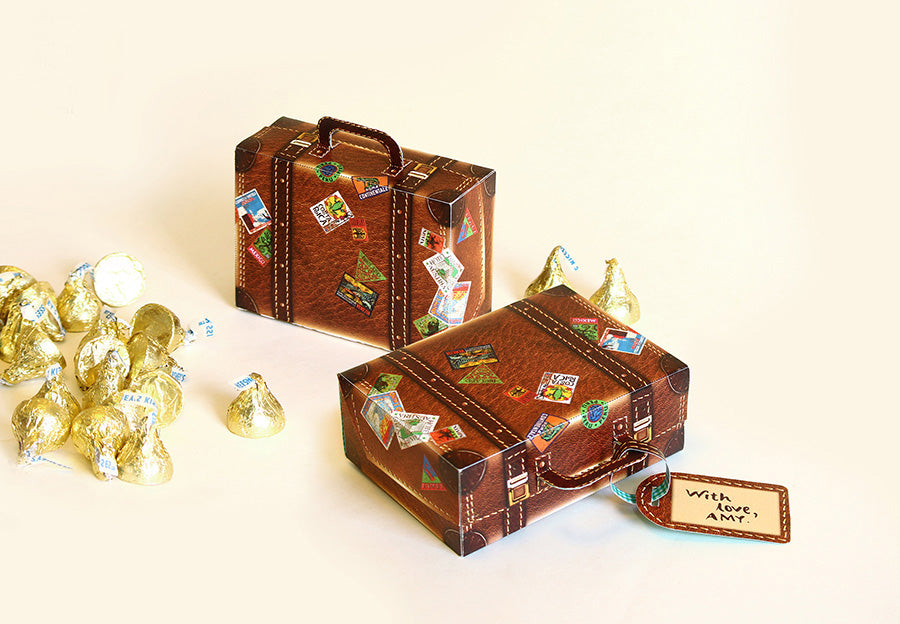 DIY Mini Travel Suitcase Box: Brown Leather Design DIY紙製迷你皮革旅行箱模型