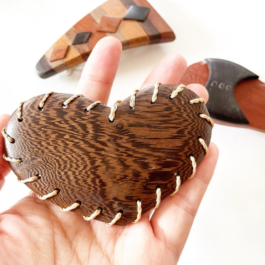 Wooden Hair Barrette (Heart) 木製髮夾(心形)